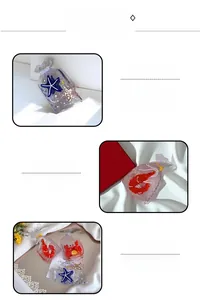 Detail of transparent acetate hair claw clips featuring starfish and sea creature designs