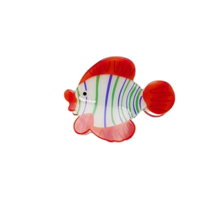 Cute tropical fish acrylic hair claw clip with colorful stripes and glossy finish