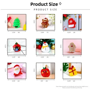 Detailed size chart for Christmas acrylic hair claws showing dimensions and weight metrics