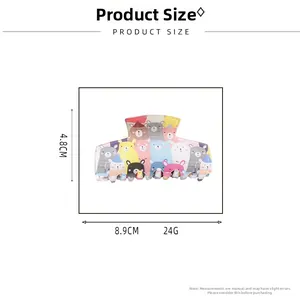 Detailed dimensions of the large cartoon bear hair claw clip showing 8.9cm length