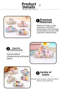 Detailed view of cute cartoon animal hair claw clips with durable metal spring and resin finish