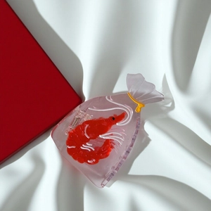 Creative transparent acetic acid hair claw clip with unique shrimp in a bag design