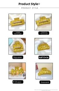 Ensemble détaillé de pinces à cheveux jaunes aux formes variées avec motifs canetons