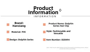 Spezifikationen der PVC Delfin Haarklammer Modell DZ0494 im modischen und vielseitigen Design
