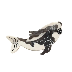 Pince à cheveux mignonne en forme de carpe en acétate avec motif de marbre chic