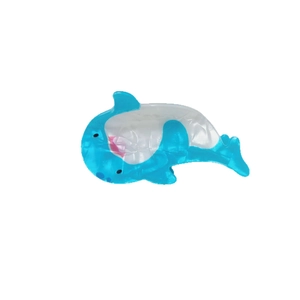 Pinza per capelli a forma di delfino blu e bianco in acrilico stile oceanico