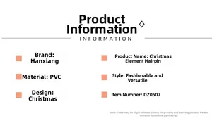 Detaillierte Spezifikationskarte für Weihnachts-Haarklammern aus PVC-Material