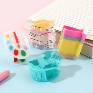Acetat Kreative Schreibwaren Form Haarklammern Bleistift Bücher Palette Globus Muster Haarschmuck Für Damen Alltag Schule