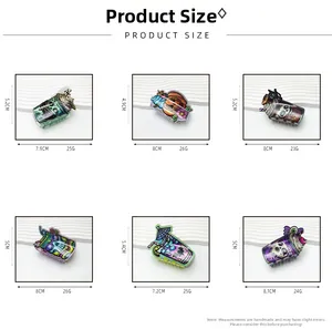 Size chart showing height and weight for Halloween ghost and pumpkin hair claw clips