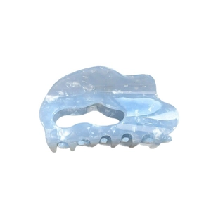 Elegant light blue marble claw clip with pearl luster finish for women hair styling