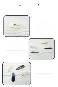 Detailed view of acetic acid hair clips in black and white styles with metal duckbill clips
