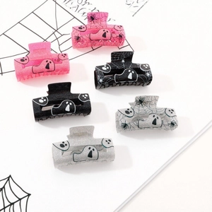 Halloween Ghost Spiderweb Hair Claw Clip PVC Glitter Festive Hair Accessory For Women Party Dark Style Hair Catch Clip