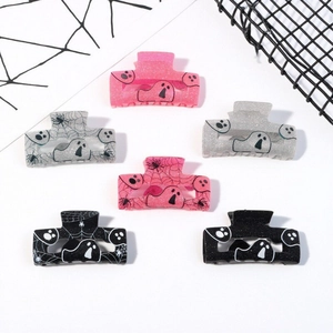 Halloween ghost and spider web glitter hair claw clips set in various sparkling colors