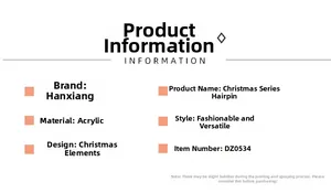 Detailed product specifications for Christmas acrylic hair claws with festive holiday designs