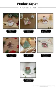 Detailed macro view of acrylic Christmas hair clips featuring colorful festive glitter patterns