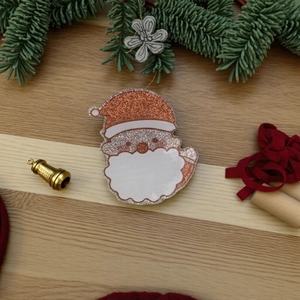Christmas Santa Claus acrylic hair claw clip with red glitter and festive resin finish