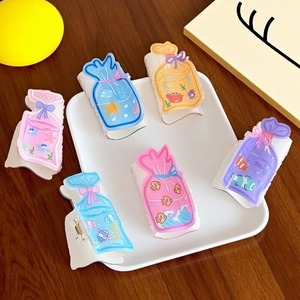 Pince à Cheveux Créative en Forme de Sac de Poisson Rouge pour Femmes Imitation Acétate Imprimé Animaux Marins Accessoires de Coiffure