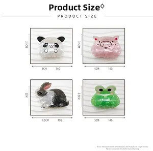 Tableau des tailles pour pinces à cheveux animaux en acrylique panda et lapin mignon