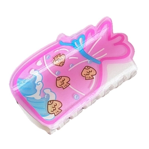 Pince à cheveux mignonne rose en forme de sac de poisson rouge pour femmes