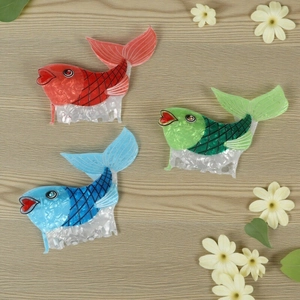Acetate Fish Hair Claw Clip Ocean Carp Shape Shark Clip Retro Large Hair Jaw Clip For Women Thick Hair Non-Slip Hair Accessories