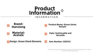 Detailed specification list for the acetate ocean-themed starfish shell hair claw clip