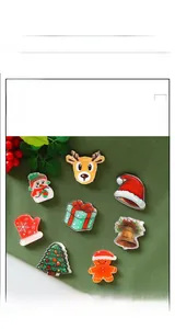 Détails de huit barrettes de Noël assorties avec motifs de renne et de bonhomme de neige