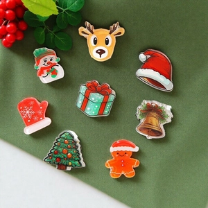 Mini Pinces à Cheveux de Noël pour Filles Enfants PVC Dessin Animé Élan Bonhomme de Neige Sapin Cloche Petites Pinces de Fête