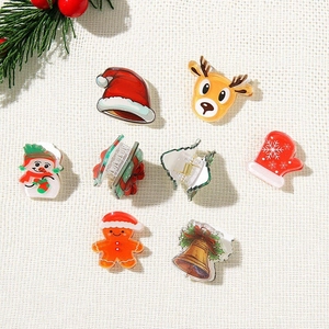 Lot de 8 mini pinces à cheveux de Noël avec bonnet de Père Noël et renne