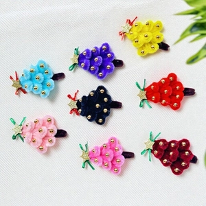 Barrettes à cheveux sapin de Noël tricotées à la main en huit couleurs pour les fêtes