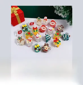 Collection of Christmas mini hair claws featuring Santa, reindeer and snowman designs