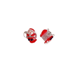 Mini Santa Claus hair clips for Christmas, festive red and white resin hair accessories