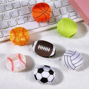 Kreative Sportlich Ball Haarklammer Fußball Basketball Tennis Baseball Rugby Design PVC Haarnadel Für Damen Kopfschmuck