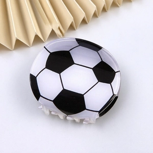 Minimalistische schwarz-weiße Fußball-Haarklammer für einen stylischen, sportlichen Look