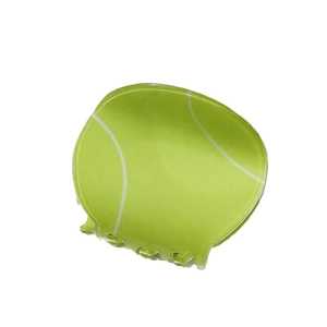 Grüne Tennisball-Haarklammer mit weißen Linien für sportliche Frisuren und Dutt-Styles