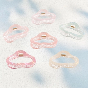 Bonbonfarben Hohl Wolke Haargreifer PVC Perlmutt Glänzend Hai Clip Große Rutschfeste Haarklammer Für Damen