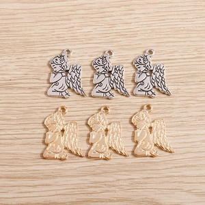 Ciondoli angelo vintage in metallo oro e argento per la creazione di gioielli fai da te