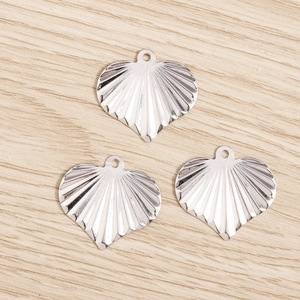 Polished silver heart charms with elegant pleated texture for DIY jewelry making