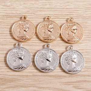 Détail des pendentifs de pièces romaines rétro en or et argent pour création de bijoux