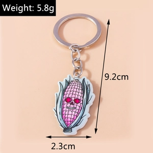 Detailed view of skeleton corn keychain with 9.2cm length and 5.8g weight specs