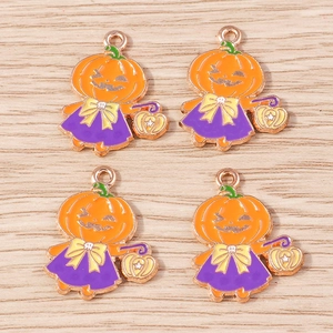Halloween Cartoon Kürbis Katze Anhänger Set für DIY Schmuck auf Holzgrundlage
