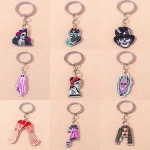Halloween Horror Acrylic Keychain Spooky Skull Ghost Pendant Creative Plague Doctor Mermaid Character Keychain Party Favor Gift