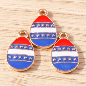Creative star and stripes American flag egg pendants for DIY jewelry and keychains