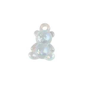 Colorful resin gummy bear charms with AB coating for DIY jewelry necklaces and keychains