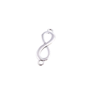 Silver infinity jewelry link connectors for minimalist necklace and bracelet making