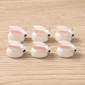 Set of cute 3D cartoon bunny pendants for DIY bracelets and jewelry making