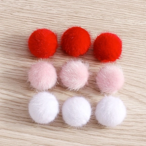 Soft Fabric Plush Pom-pom Charms With Metal Loop For DIY Jewelry Making Earrings Keychain Accessories Round Fuzzy Ball Pendants