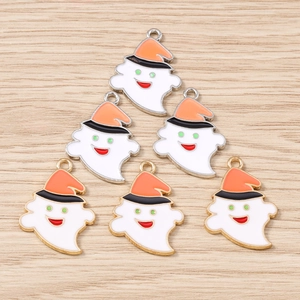 Pendentifs fantômes d'Halloween avec chapeaux de sorcière pour la création de bijoux
