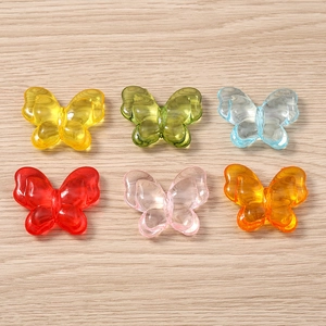 Set of transparent 3D butterfly pendants in vibrant colors for DIY jewelry making