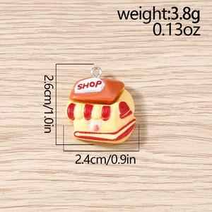 Dettaglio del ciondolo negozio in resina da 2,6 cm con dimensioni per gioielli fai da te