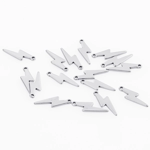 Stainless Steel Lightning Bolt Pendants For DIY Jewelry Making Vacuum Plated Mini Lightning Charms For Necklace Earring Accessory
